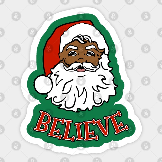 Black Santa Believe Sticker by JCD666